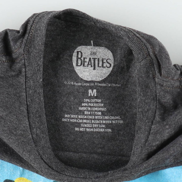 THE BEATLES Band T-shirt, Men's M size cotton Charcoal Vintage Second Hand