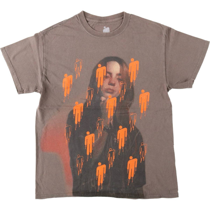 BILLIE EILISH Billie Eilish Band T-shirt Band T Men's M size unclear Khaki type brown Vintage Second Hand
