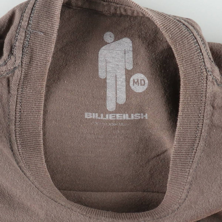 BILLIE EILISH Billie Eilish Band T-shirt Band T Men's M size unclear Khaki type brown Vintage Second Hand