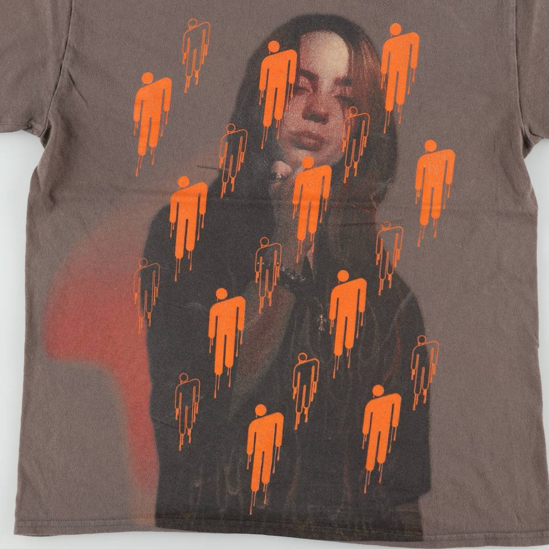BILLIE EILISH Billie Eilish Band T-shirt Band T Men's M size unclear Khaki type brown Vintage Second Hand
