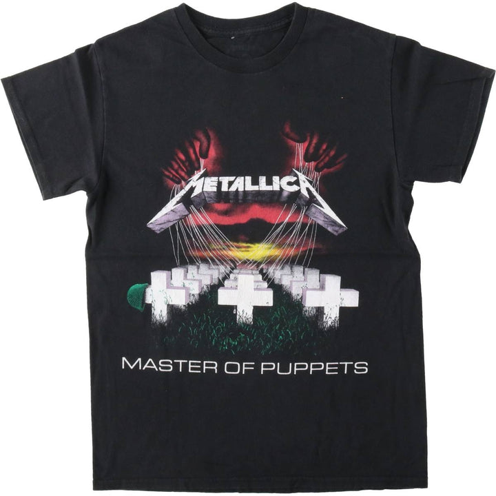 METALLICA Metallica Band T-shirt Band T Men's S size unclear black type Vintage Second Hand