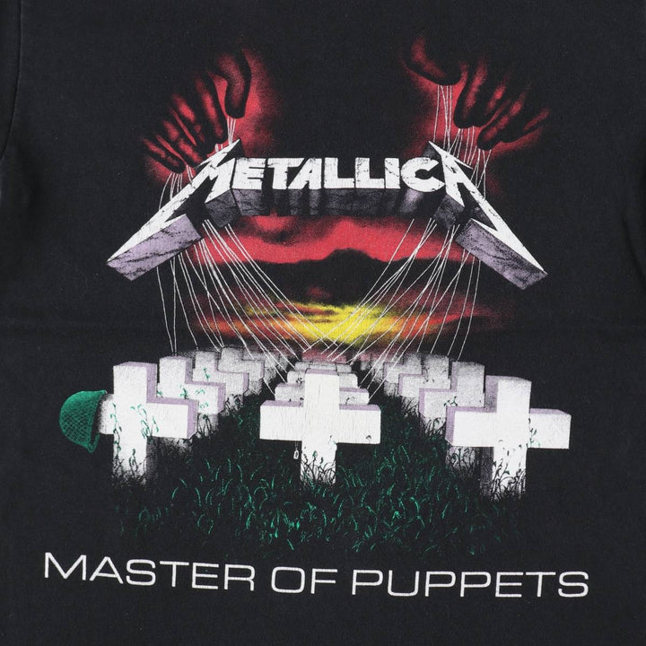METALLICA Metallica Band T-shirt Band T Men's S size unclear black type Vintage Second Hand