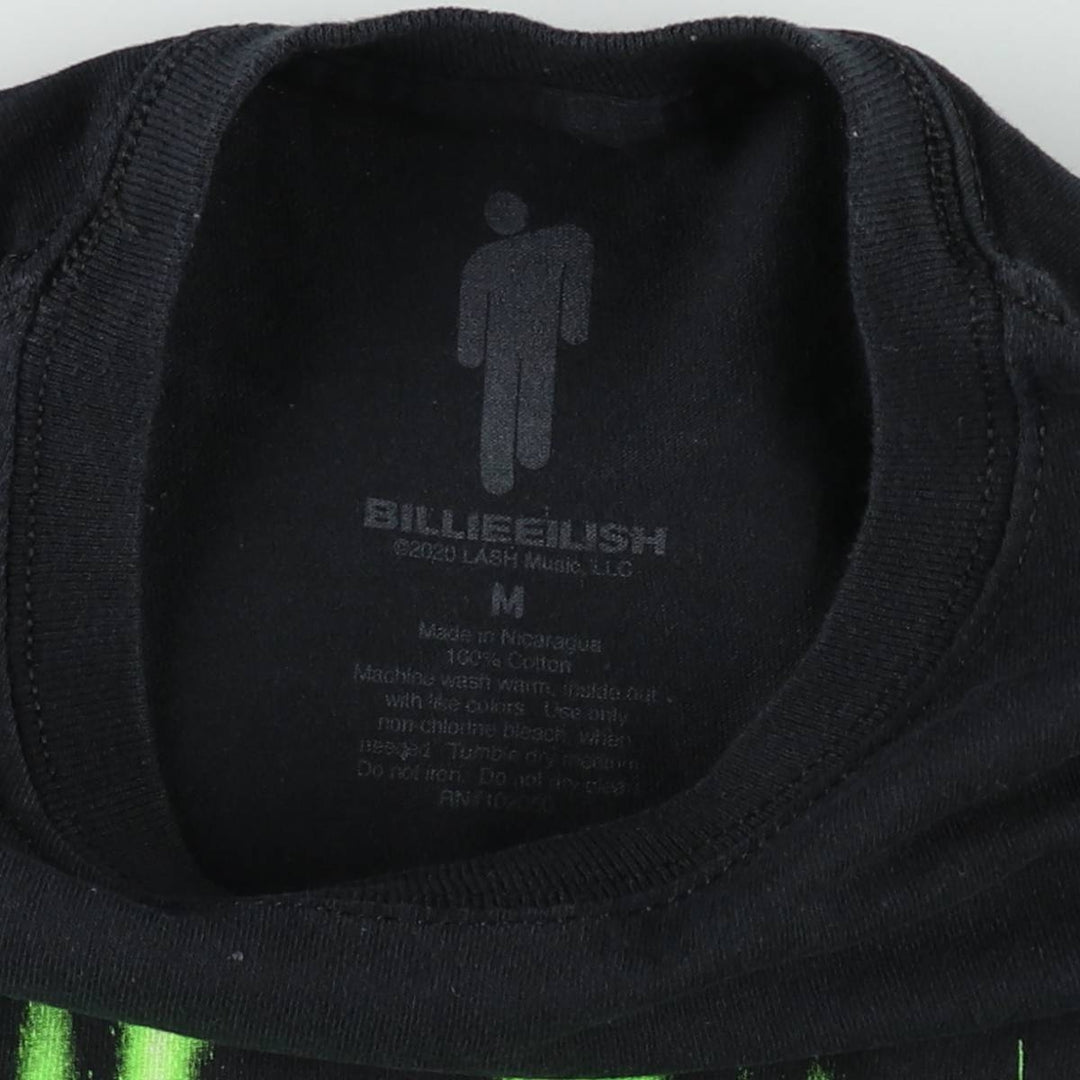 BILLIE EILISH Billie Eilish Band T-shirt Band T Men's M size cotton black type Vintage Second Hand