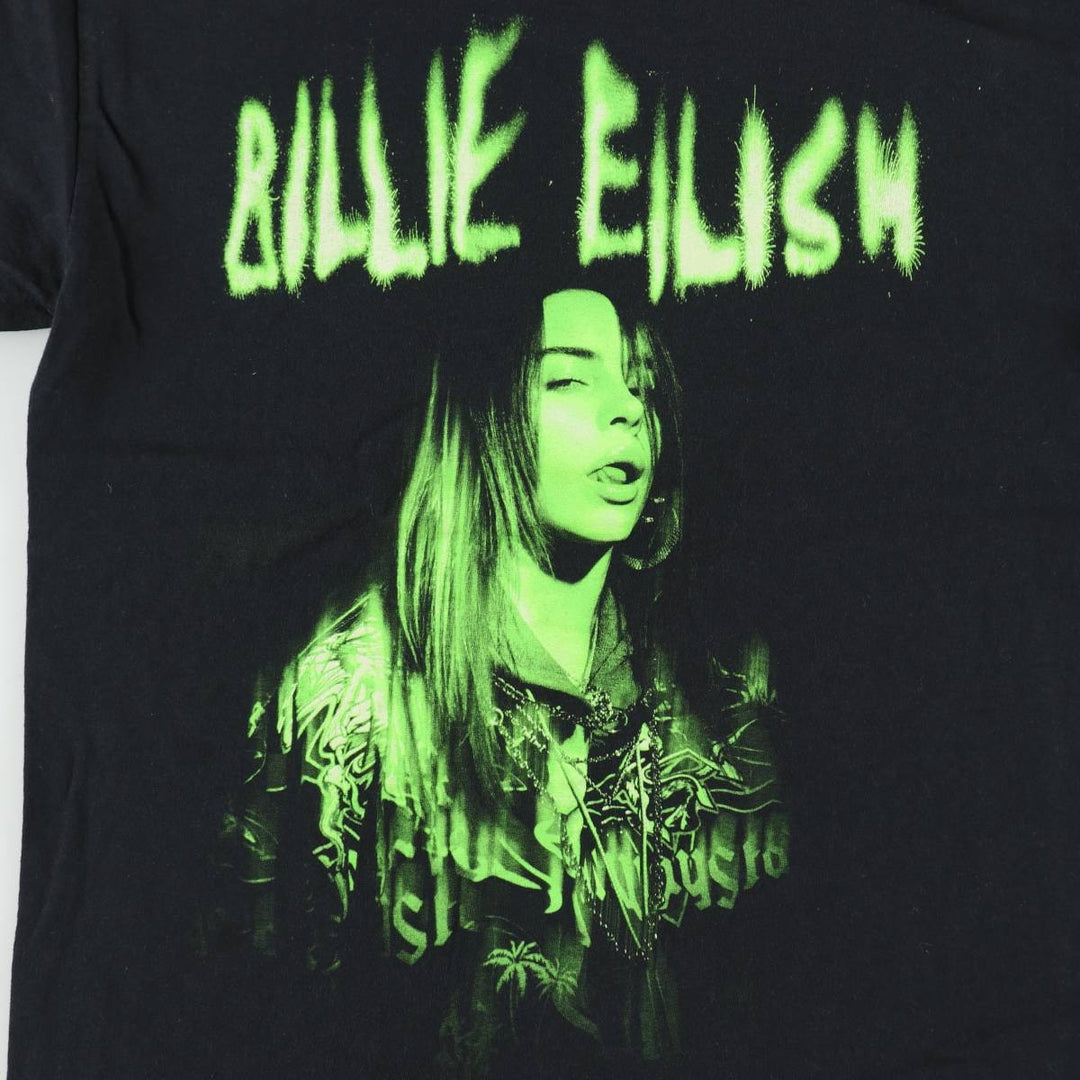 BILLIE EILISH Billie Eilish Band T-shirt Band T Men's M size cotton black type Vintage Second Hand