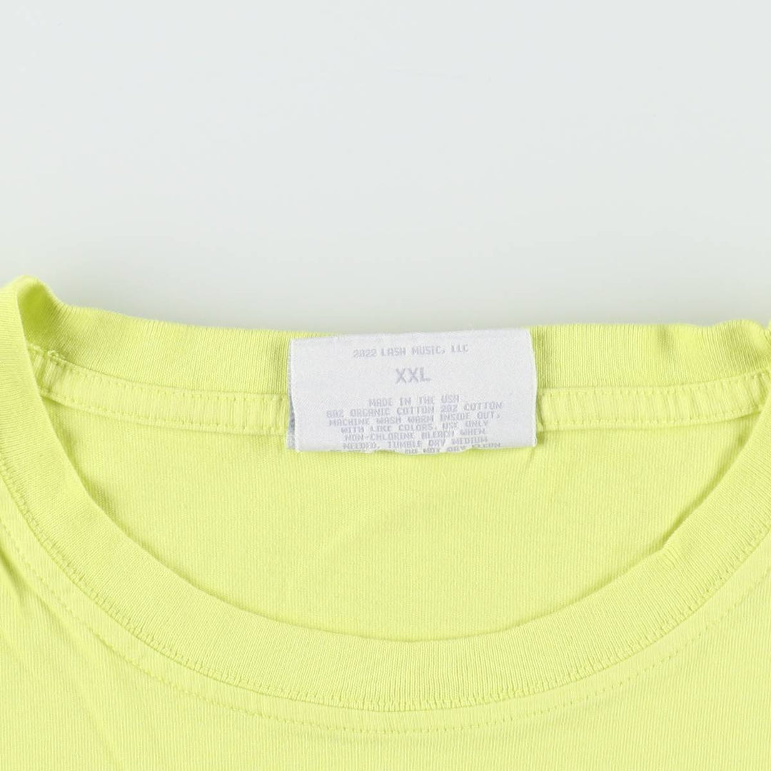 BILLIE EILISH Band T-shirt, Made in USA, Men's XXL equivalent. cotton lemon yellow Vintage Second Hand