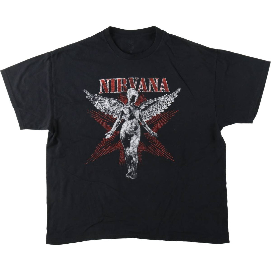 NIRVANA Nirvana Band T-shirt, Band T, Men's XL size cotton black type Vintage Second Hand