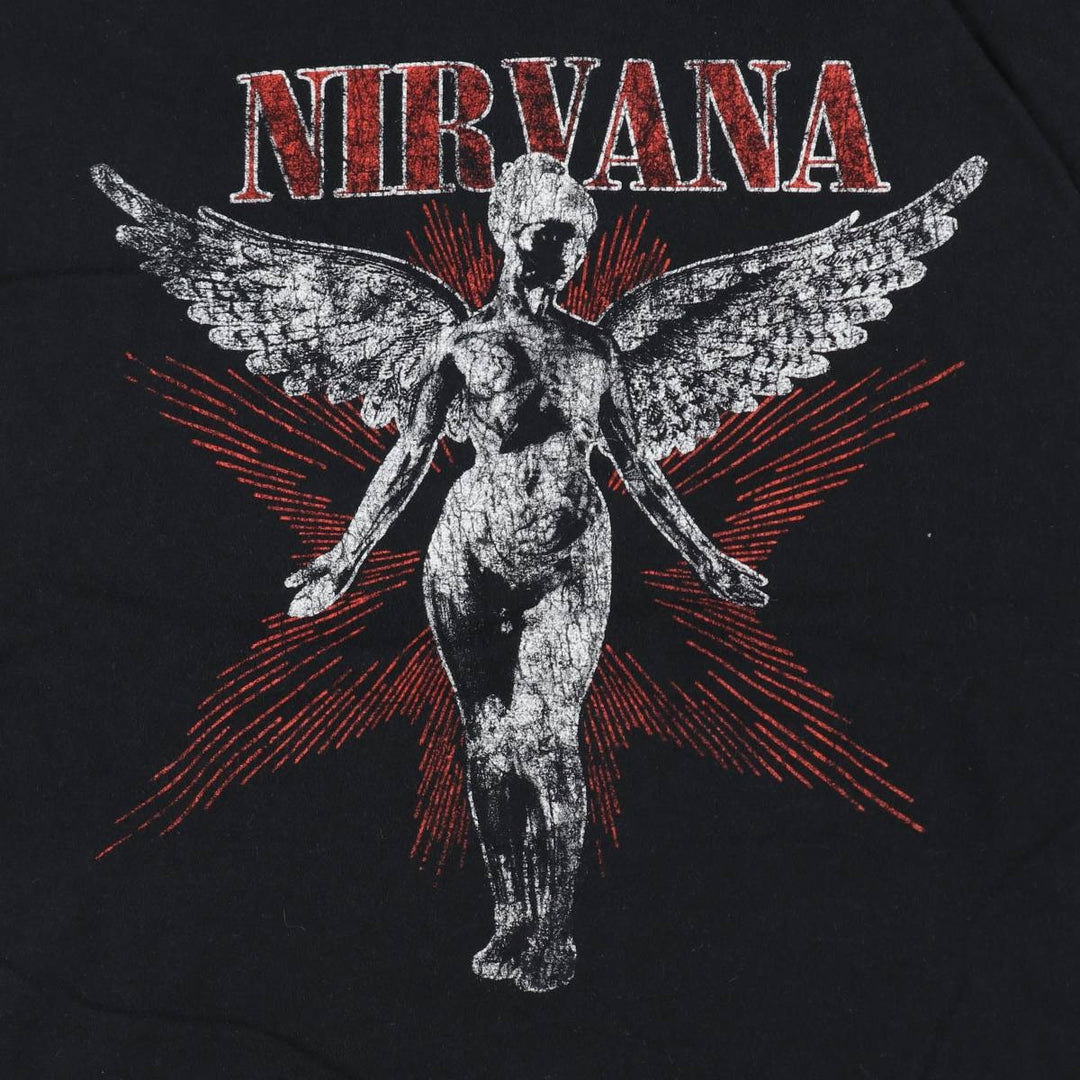 NIRVANA Nirvana Band T-shirt, Band T, Men's XL size cotton black type Vintage Second Hand