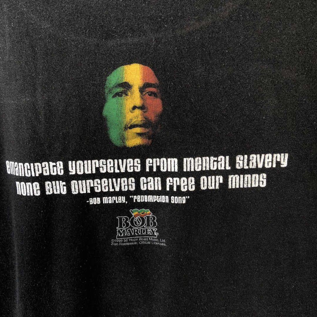 90'S DELTA BOB MARLEY Band T-shirt, Men's XL equivalent, Vintage cotton black type Vintage Second Hand