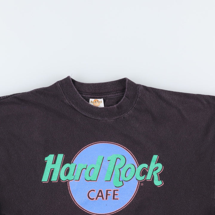 90'S HARD ROCK CAFE Hard Rock Cafe Advertising T-shirt Men's L equivalent Vintage cotton black type Vintage Second Hand