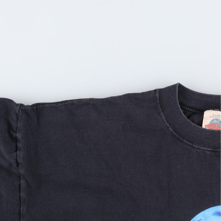 90'S Planet Hollywood Advertising T-Shirt, Made in USA, Men's XL equivalent, Vintage cotton black type Vintage Second Hand