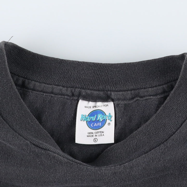 90'S HARD ROCK CAFE Hard Rock Cafe Advertising T-shirt Made in USA Men's L Vintage cotton black type Vintage Second Hand