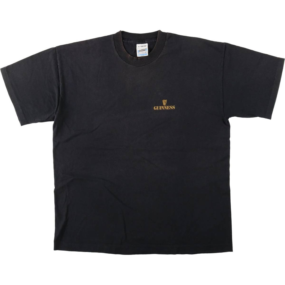 90'S Screen Stars Guinness Beer Advertising T-Shirt, Men's XL (approx.), Vintage cotton black type Vintage Second Hand