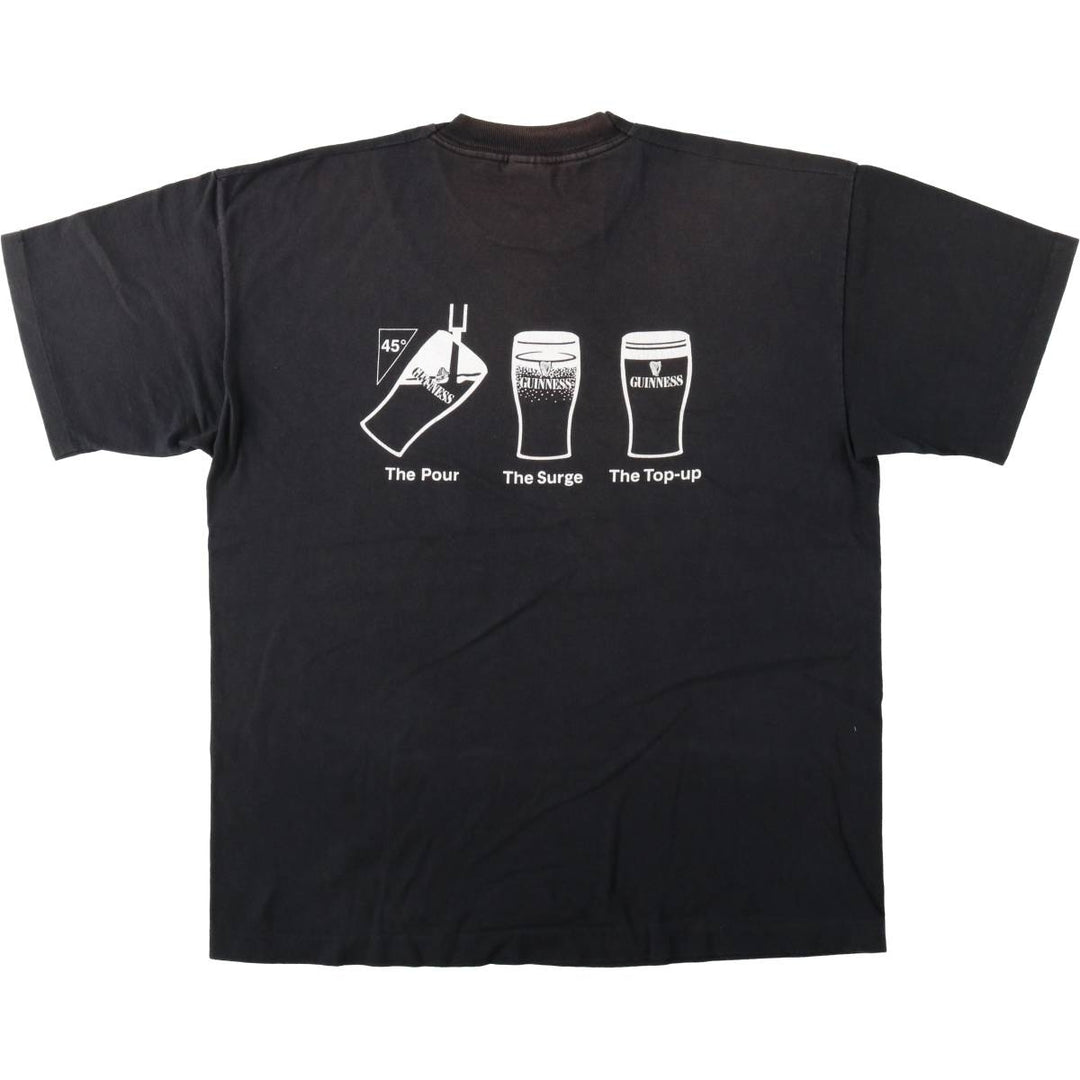 90'S Screen Stars Guinness Beer Advertising T-Shirt, Men's XL (approx.), Vintage cotton black type Vintage Second Hand