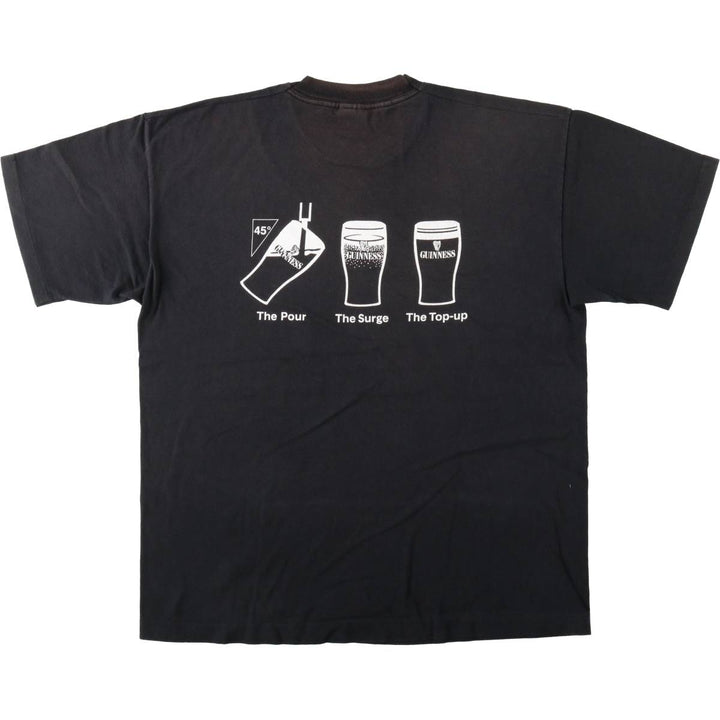 90'S Screen Stars Guinness Beer Advertising T-Shirt, Men's XL (approx.), Vintage cotton black type Vintage Second Hand