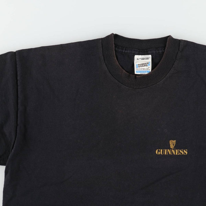 90'S Screen Stars Guinness Beer Advertising T-Shirt, Men's XL (approx.), Vintage cotton black type Vintage Second Hand