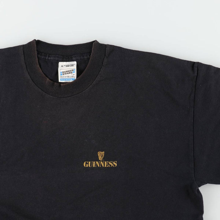 90'S Screen Stars Guinness Beer Advertising T-Shirt, Men's XL (approx.), Vintage cotton black type Vintage Second Hand