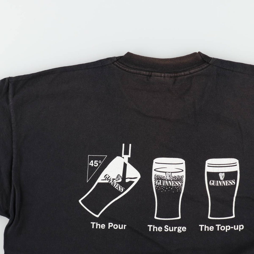 90'S Screen Stars Guinness Beer Advertising T-Shirt, Men's XL (approx.), Vintage cotton black type Vintage Second Hand