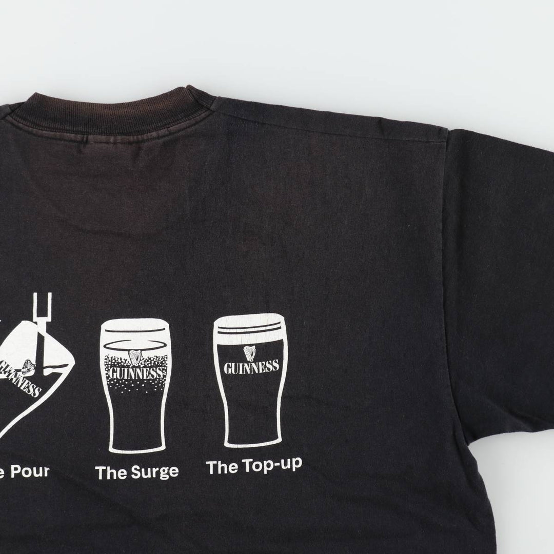 90'S Screen Stars Guinness Beer Advertising T-Shirt, Men's XL (approx.), Vintage cotton black type Vintage Second Hand