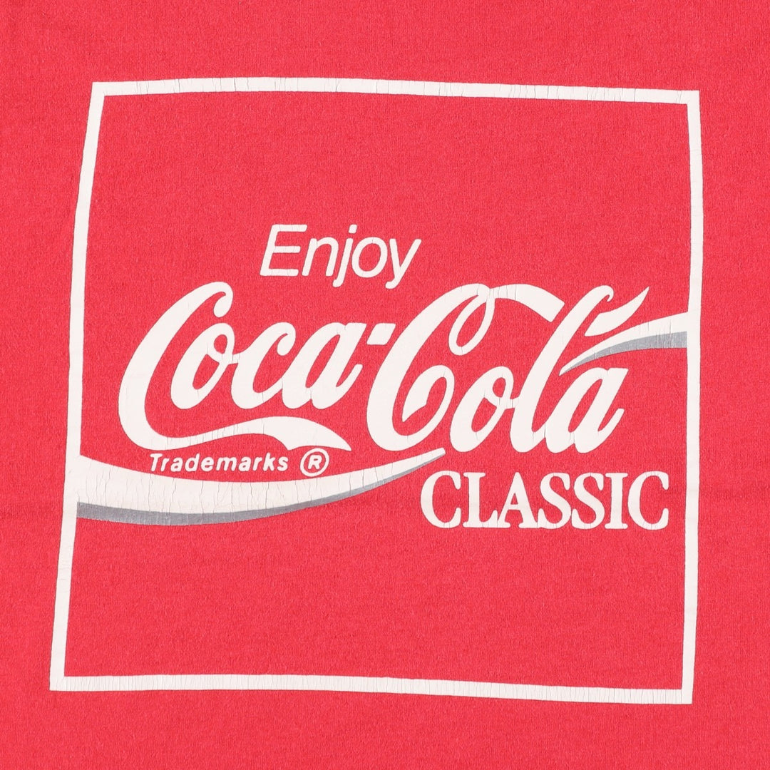 90'S Screen Stars BEST COCA-COLA Advertising T-Shirt, Made in USA, Men's Size M (approx.), Vintage cotton red type Vintage Second Hand