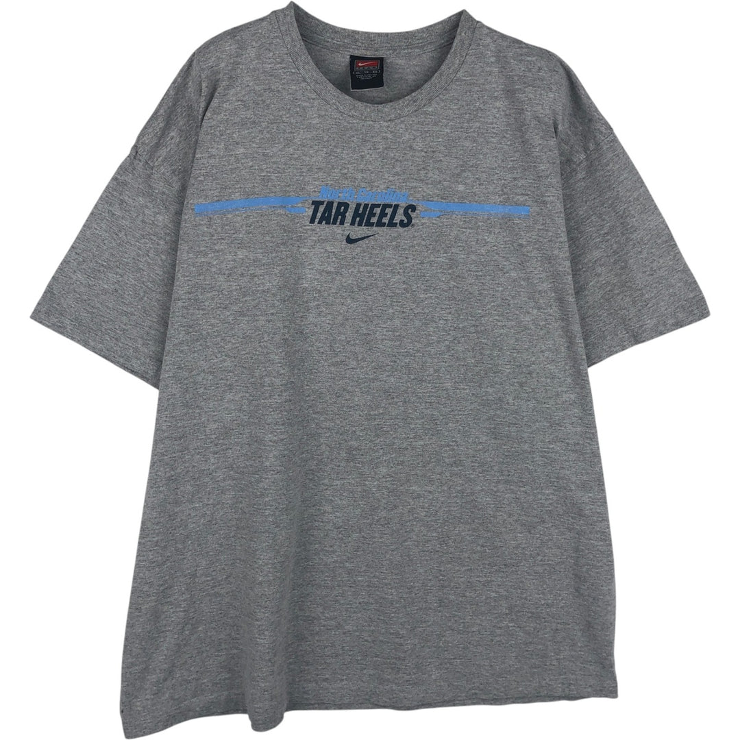 ~2000'S Nike Team North Carolina University of North Carolina College T-shirt, Men's Size L (approx.) cotton gray type Vintage Second Hand