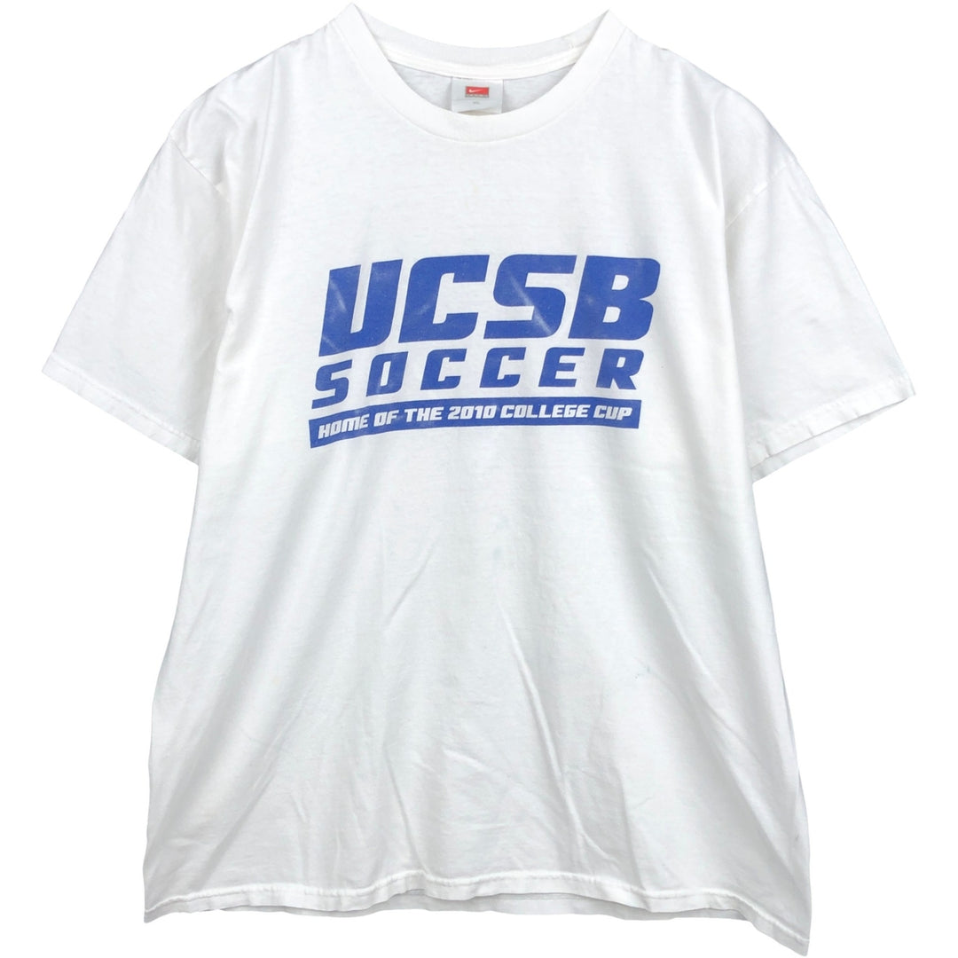 Nike Team College T-Shirt, Men's Size XL (approx.) cotton white type Vintage Second Hand