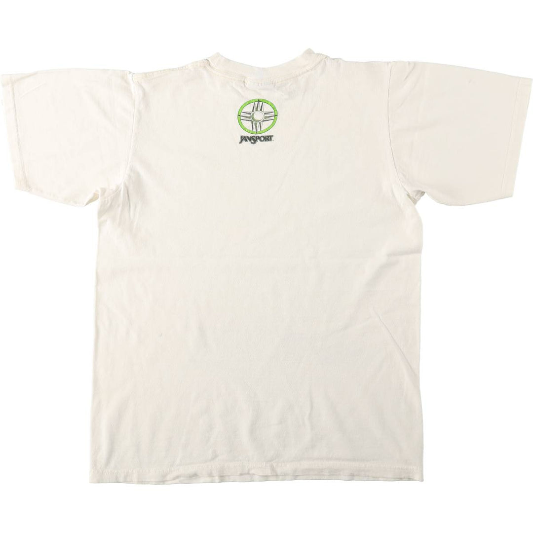 80s-90'S Jansport printed t-shirt, made in USA, women's size M equivalent, vintage. cotton white type Vintage Second Hand