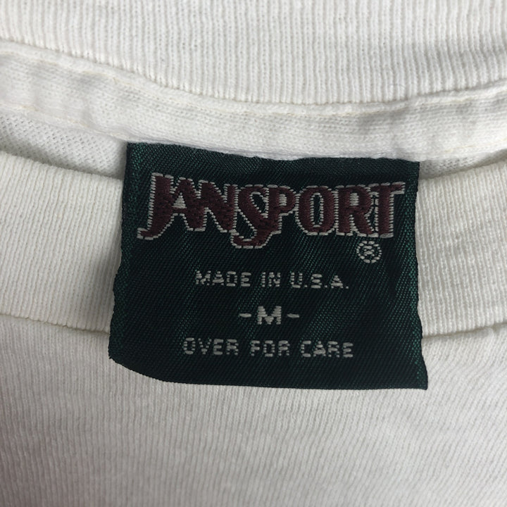 80s-90'S Jansport printed t-shirt, made in USA, women's size M equivalent, vintage. cotton white type Vintage Second Hand