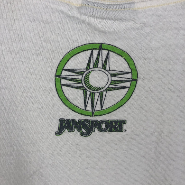 80s-90'S Jansport printed t-shirt, made in USA, women's size M equivalent, vintage. cotton white type Vintage Second Hand