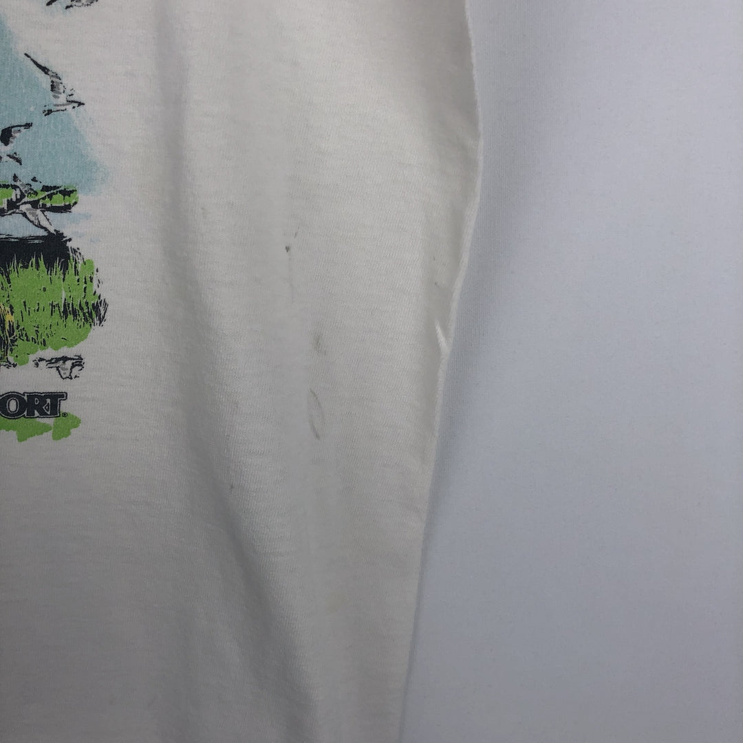 80s-90'S Jansport printed t-shirt, made in USA, women's size M equivalent, vintage. cotton white type Vintage Second Hand