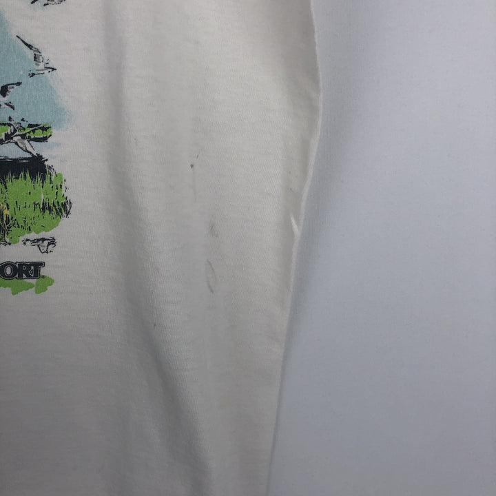 80s-90'S Jansport printed t-shirt, made in USA, women's size M equivalent, vintage. cotton white type Vintage Second Hand