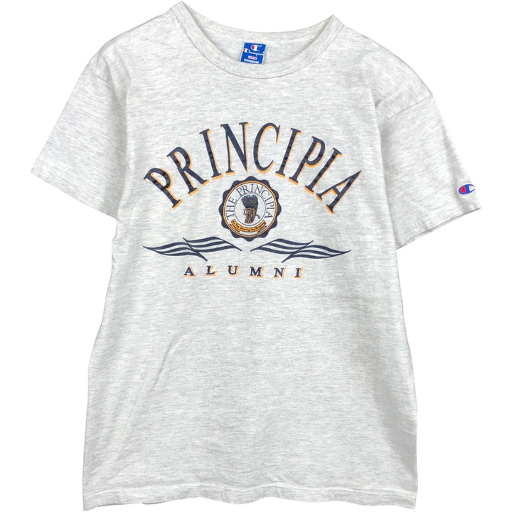 90'S Champion College T-shirt, Made in USA, Men's L size, Vintage cotton gray type Vintage Second Hand