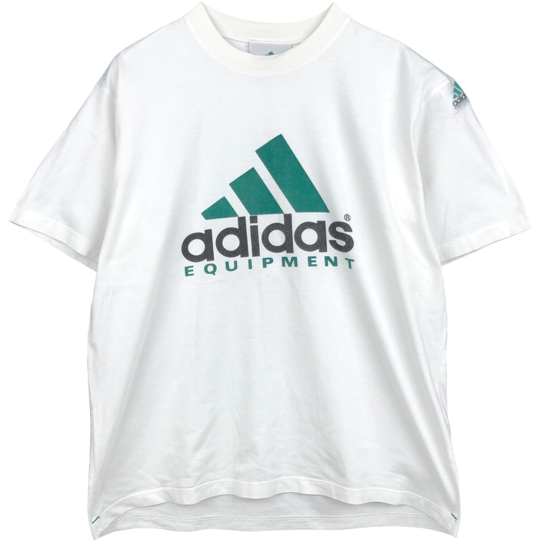90s-00'S Adidas EQUIPMENT logo print T-shirt, men's size M (approx.) cotton white type Vintage Second Hand