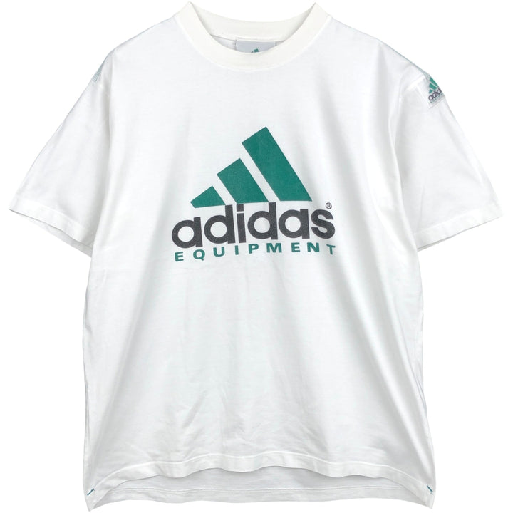 90s-00'S Adidas EQUIPMENT logo print T-shirt, men's size M (approx.) cotton white type Vintage Second Hand
