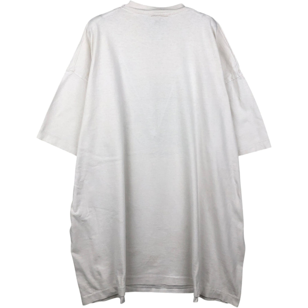 90'S ASICS College T-shirt, Made in Canada, Men's XL equivalent, Vintage cotton white type Vintage Second Hand