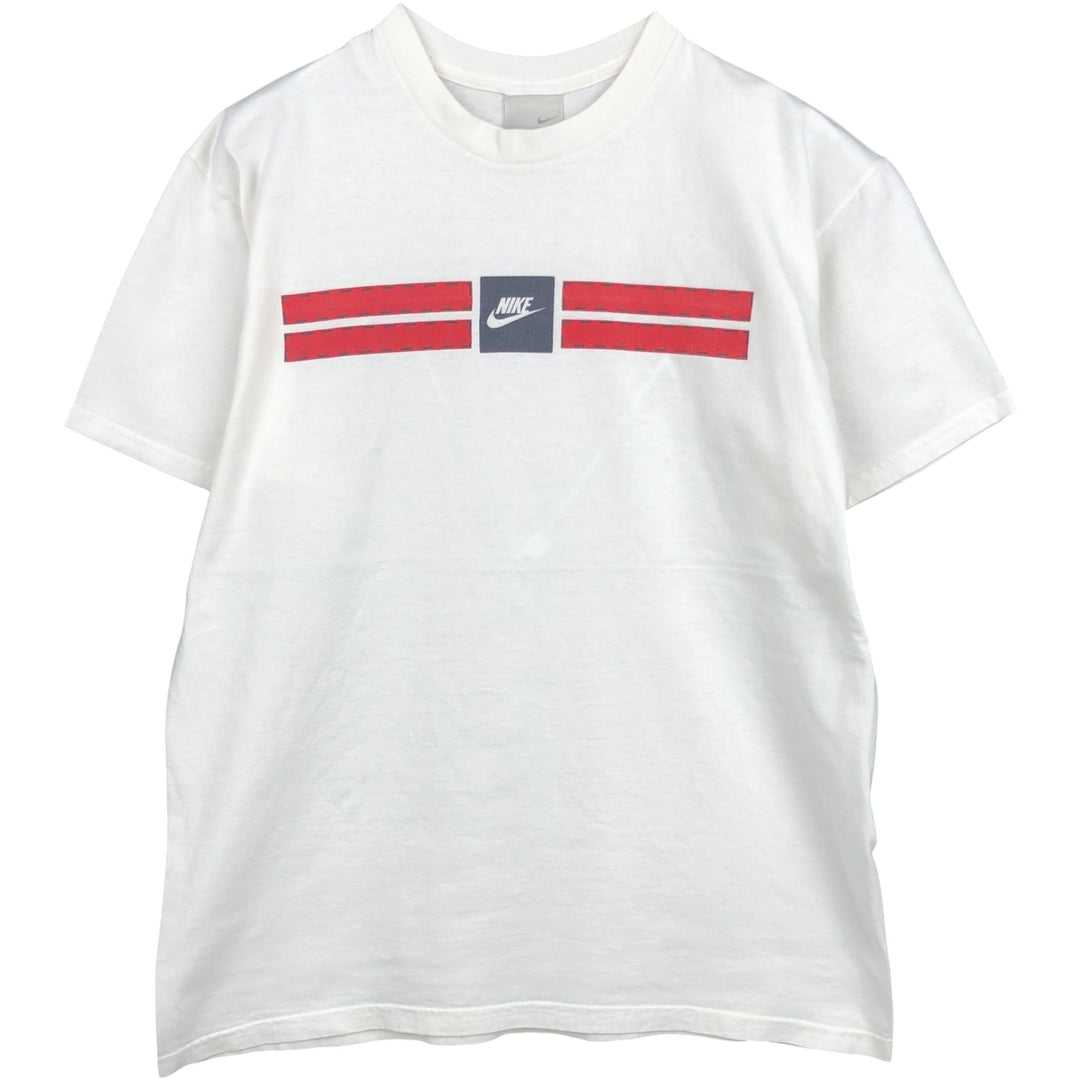 00'S Nike logo print T-shirt, men's size L cotton white type Vintage Second Hand