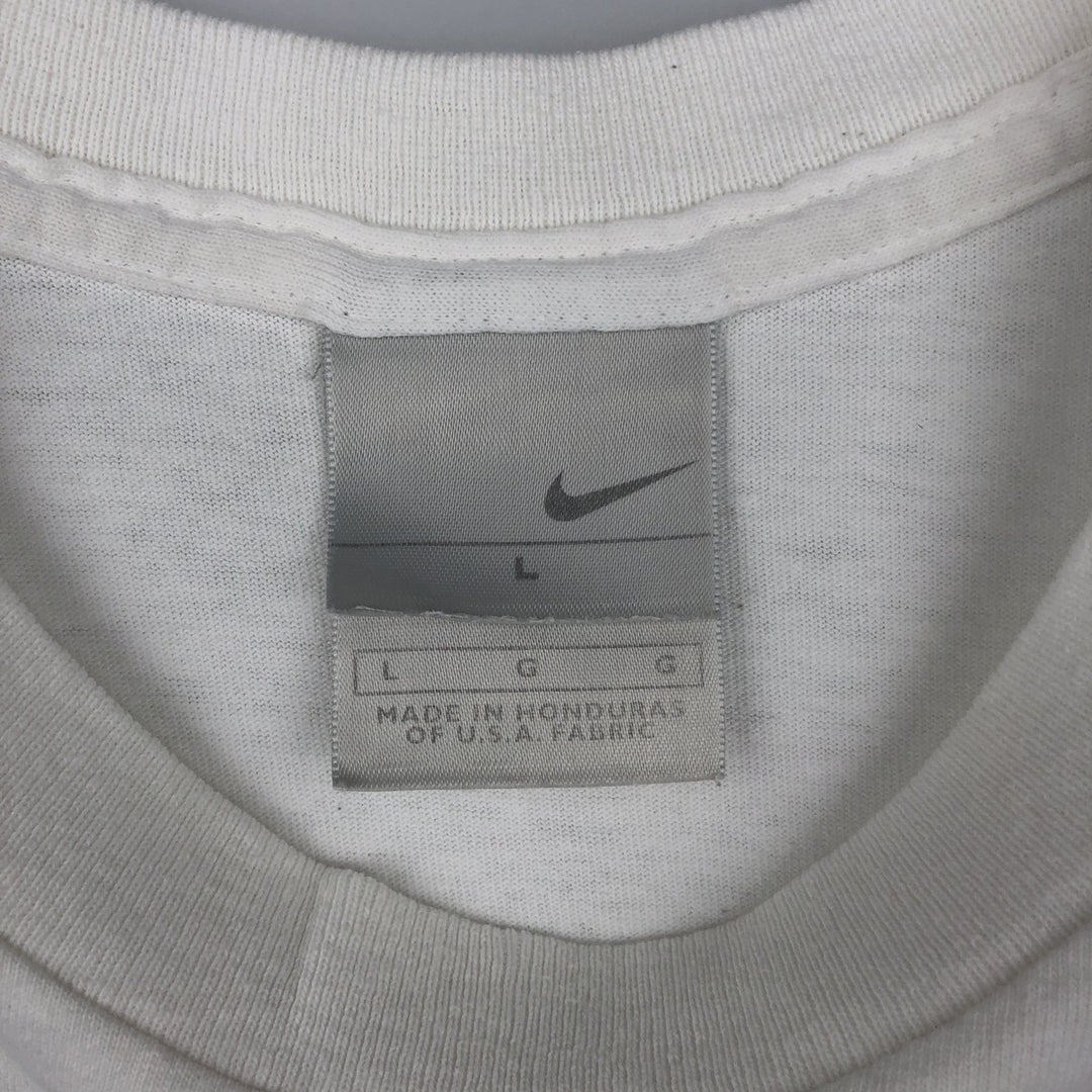 00'S Nike logo print T-shirt, men's size L cotton white type Vintage Second Hand
