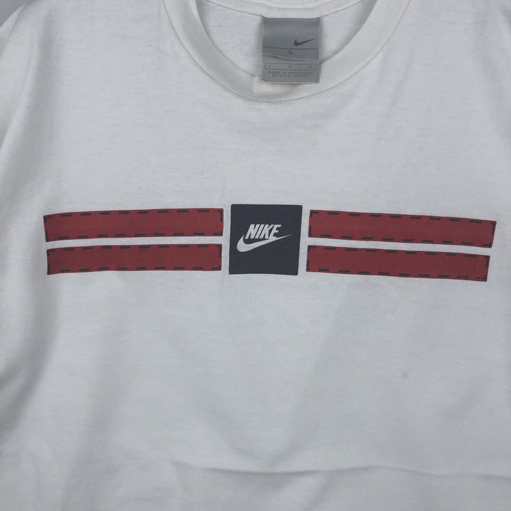 00'S Nike logo print T-shirt, men's size L cotton white type Vintage Second Hand