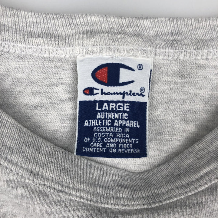 90'S Champion Authentic Athletic Apparel College T-shirt, Men's Size L (approx.), Vintage cotton gray type Vintage Second Hand