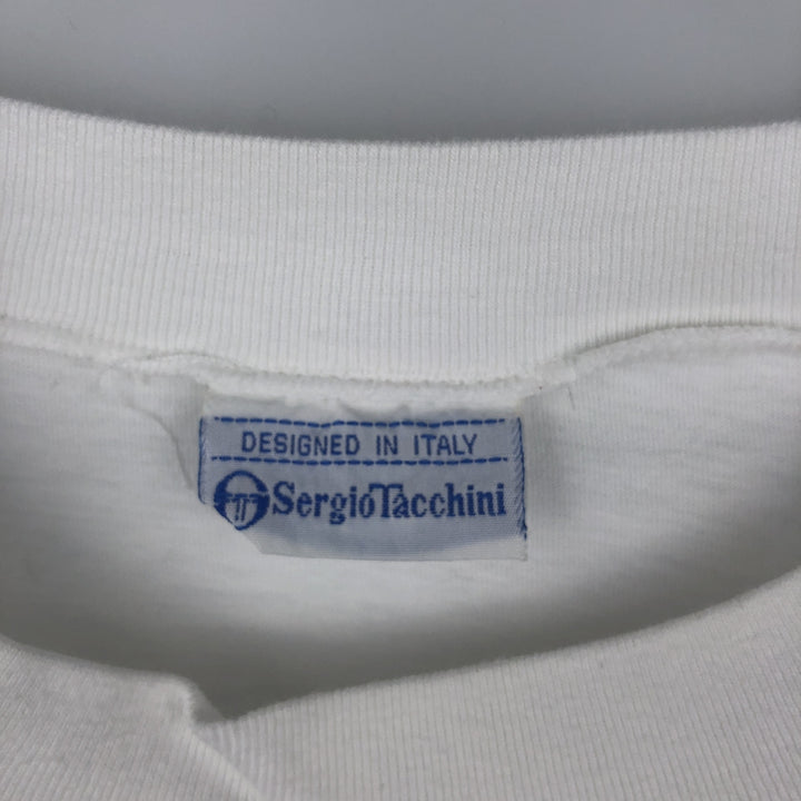 90'S SERGIO TACCHINI Logo Print T-Shirt, Men's Size M (Equivalent), Vintage cotton white type Vintage Second Hand