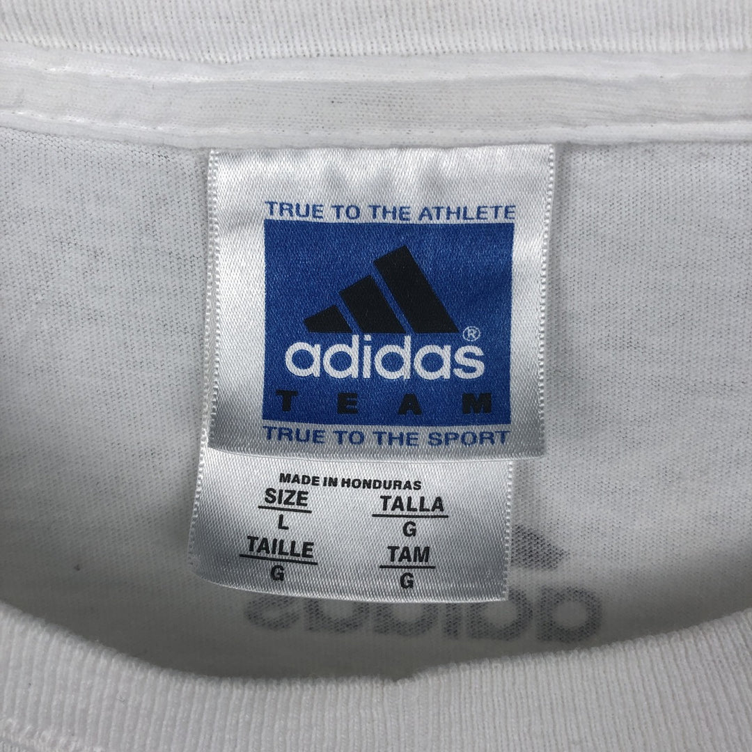 90s-00'S Adidas TEAM College T-shirt, Men's Size L (approx.), Vintage cotton white type Vintage Second Hand