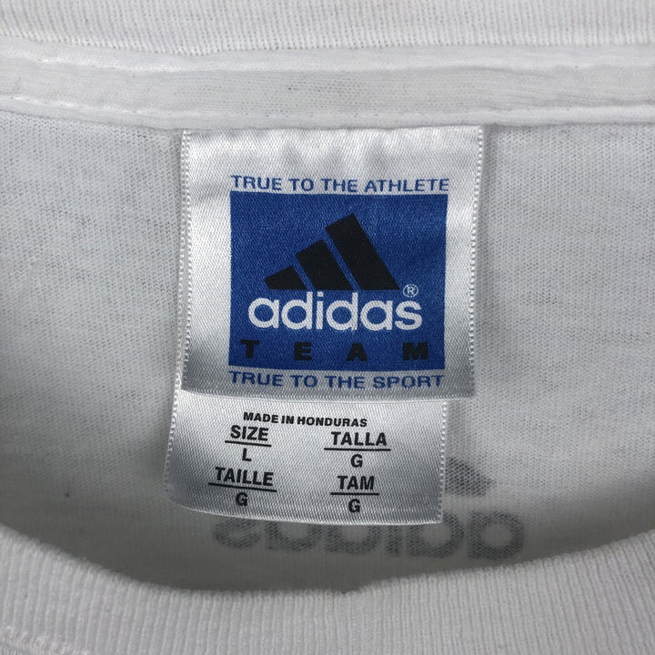 90s-00'S Adidas TEAM College T-shirt, Men's Size L (approx.), Vintage cotton white type Vintage Second Hand
