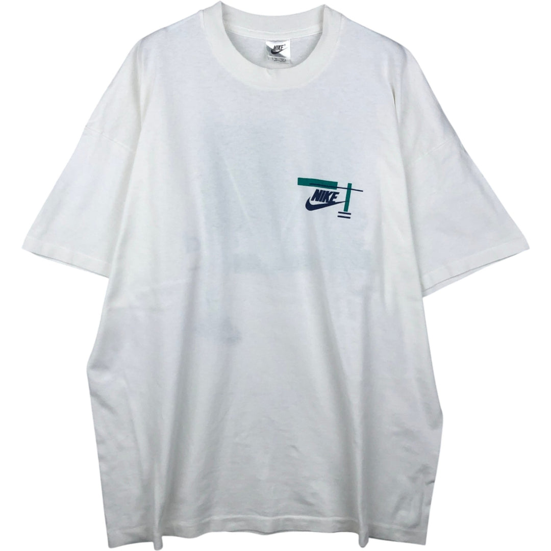 90s~00'S Nike Logo Print T-Shirt Men's XL Vintage cotton white type Vintage Second Hand