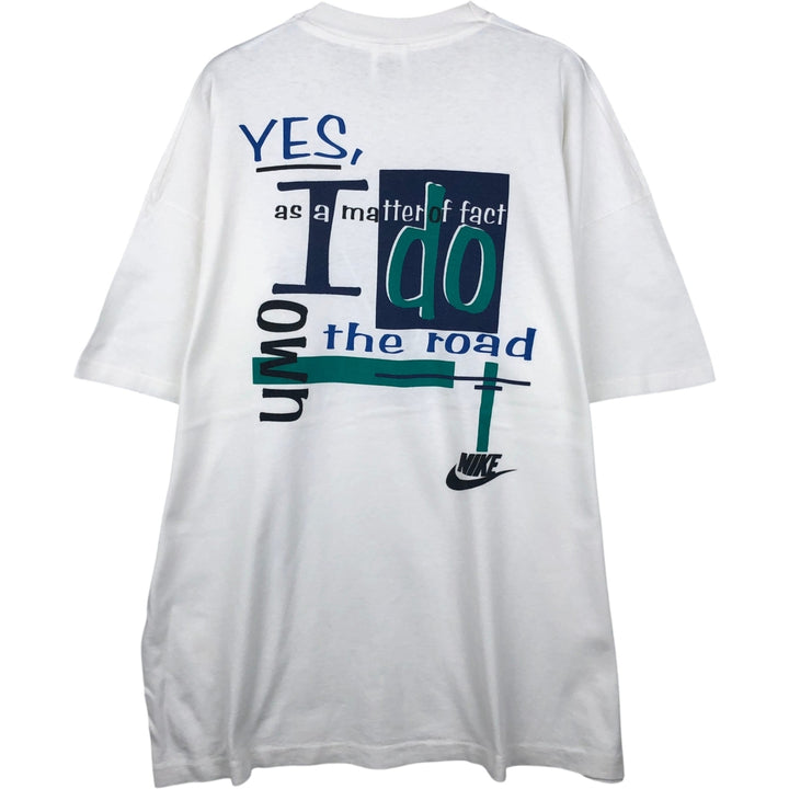 90s~00'S Nike Logo Print T-Shirt Men's XL Vintage cotton white type Vintage Second Hand