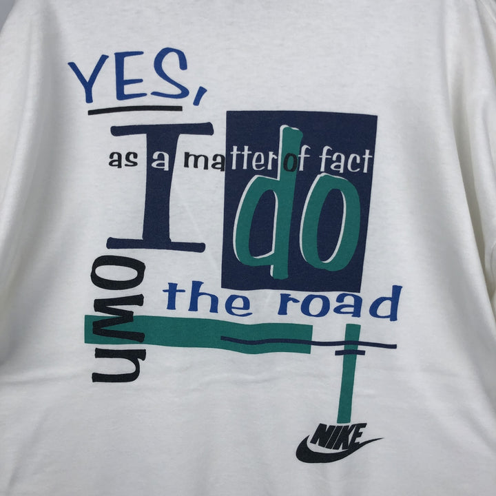 90s~00'S Nike Logo Print T-Shirt Men's XL Vintage cotton white type Vintage Second Hand