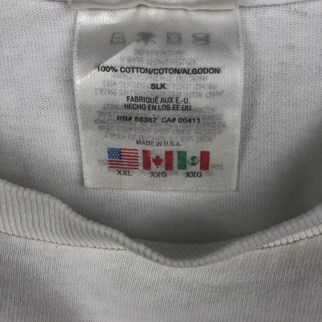 90s-00'S Adidas logo print t-shirt, made in USA, men's size XXL equivalent, vintage. cotton white type Vintage Second Hand