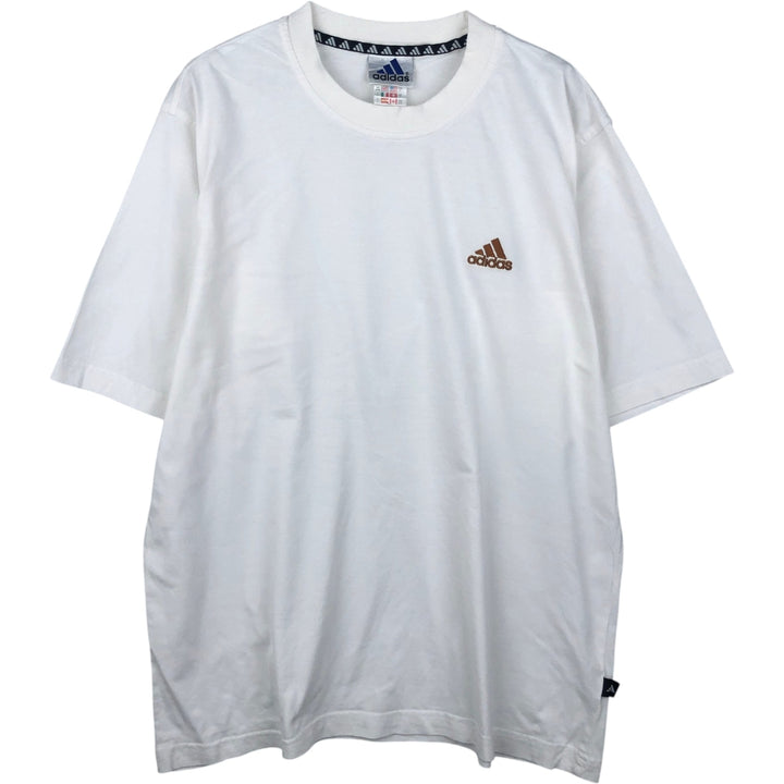 90s-00'S Adidas logo t-shirt, men's size M equivalent, vintage. cotton white type Vintage Second Hand