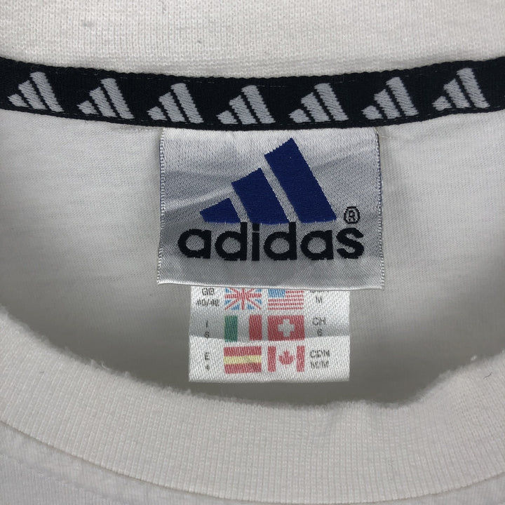 90s-00'S Adidas logo t-shirt, men's size M equivalent, vintage. cotton white type Vintage Second Hand