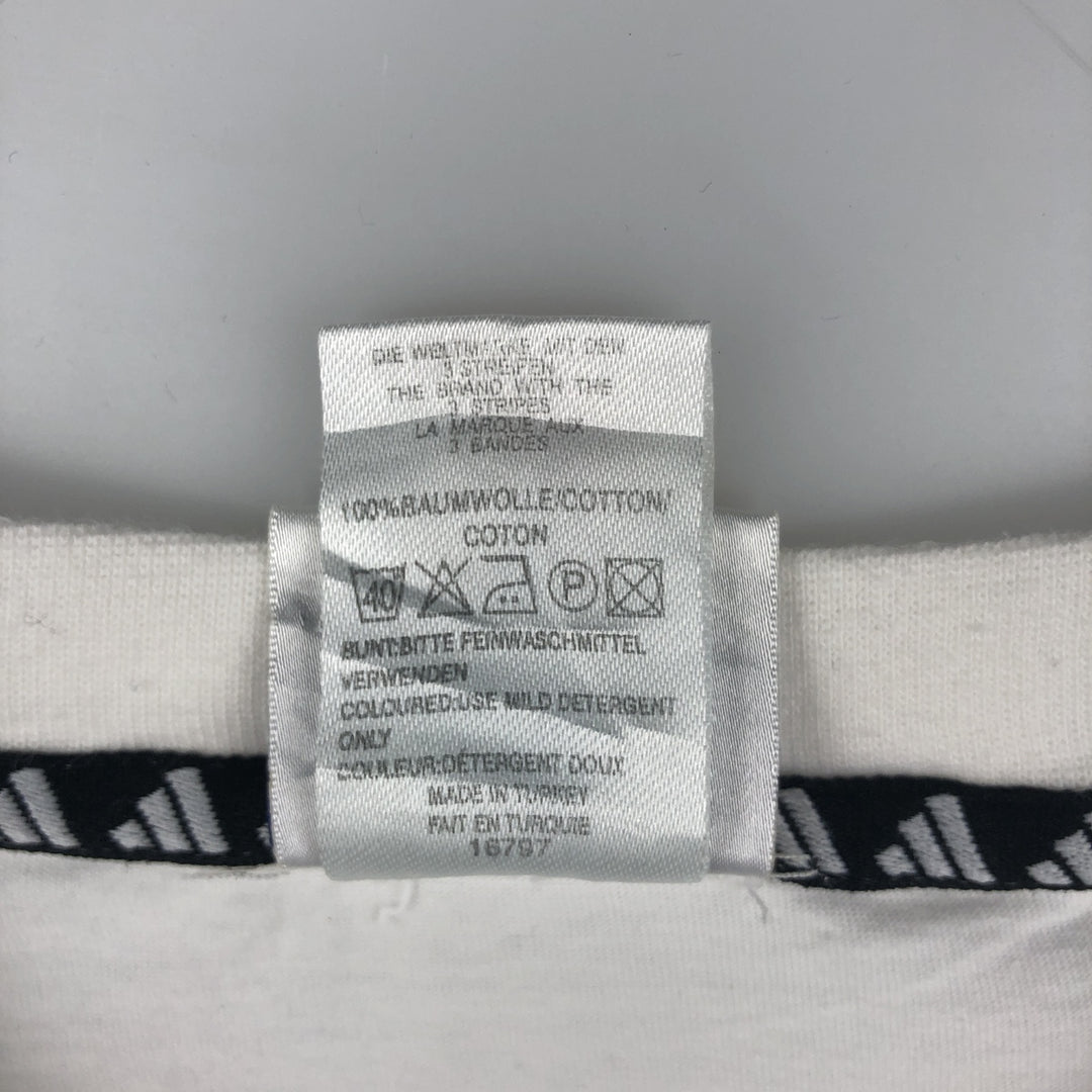 90s-00'S Adidas logo t-shirt, men's size M equivalent, vintage. cotton white type Vintage Second Hand