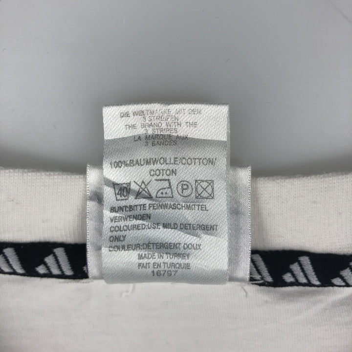 90s-00'S Adidas logo t-shirt, men's size M equivalent, vintage. cotton white type Vintage Second Hand