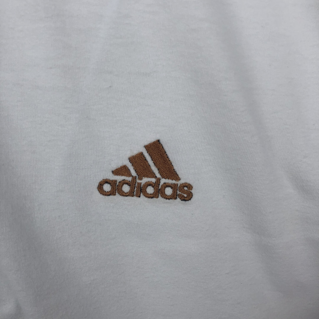 90s-00'S Adidas logo t-shirt, men's size M equivalent, vintage. cotton white type Vintage Second Hand